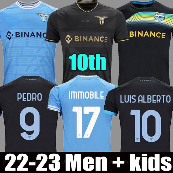 

lazio 2023 coppa italia 10th anniversary football shirt 22 23 24 immobile immobile luis bastos sergej badelj lucas j.correa acerbi marusic h, Black;yellow