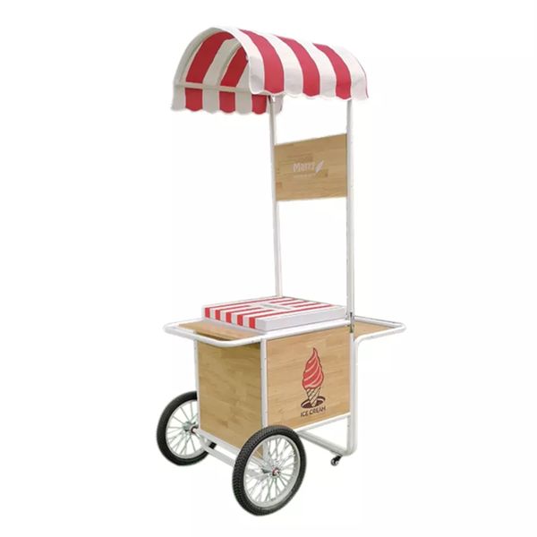 

ice cream cart trailer with 50l mini display ers fridges hand push ice cream vending carts mobile food truck
