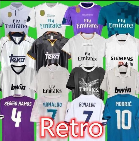 

real madrid 2017 2018 retro soccer jersey guti ramos 13 14 15 16 17 18 zidane raul 94 95 96 97 98 99 00 01 02 03 04 05 vin jr carlos seedorf, Black;yellow