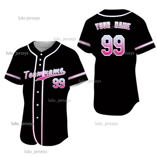 

custom gradient baseball jerseys uniform fashion color stitched printed customized baseball shirts sports shirts for fans, Blue;black