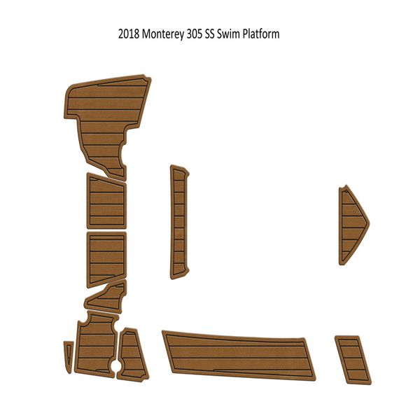 

2018 monterey 305 ss swim platfrom step pad boat eva foam faux teak deck floor