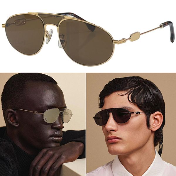 

mens metal frame sunglasses fe40072u oval titanium alloy sunglasses hardware leisure vacation glasses, White;black