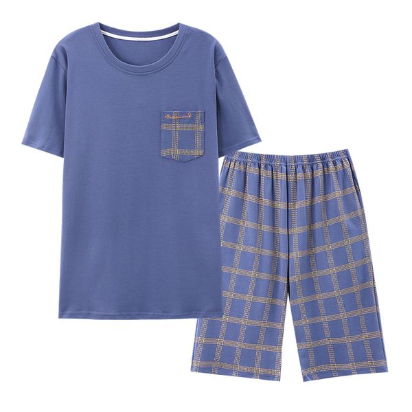 

men's sleepwear men cotton pajamas set short sleeve shorts plus size l-4xl home suit for boy casual sleepwear man pajama korean loose n, Black;brown