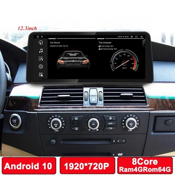 

12.3 inch android 10 car multimedia player for bmw 5 series e60 e61 audio navigation autoradio stereo gps carplay monitor