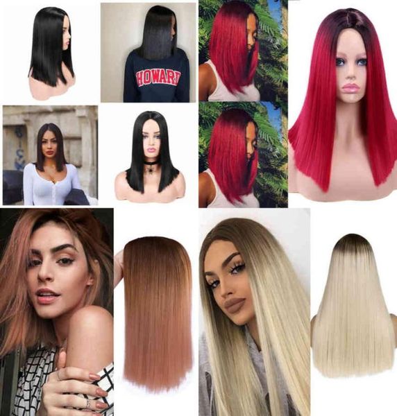 

hair fave ombre black purpleblondegreyflax brown straight synthetic shoulder length middle part cosplay for women039s daily4701125, Black;brown