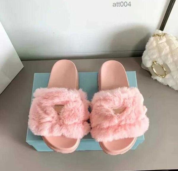 

designer women leopard slippers wool mules slide winter fur fluffy furry luxury brand warm sandals slides fuzzy girl flip flop flat bottom s, Black