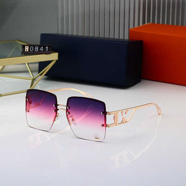 

famous luxury designer cool sunglasses 2023 frameless box women's glasses new trend travel, White;black