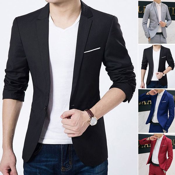 

designer mens casual slim fit formal one button suit blazer coat jacket mens wedding tuxedos suits blazer masculino m -3xl, White;black