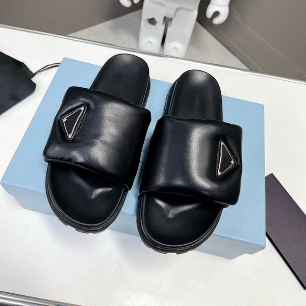 

designer bread slippers summer womens sponge cake rubber soft bottom antiskid flat bottom scuffs women sandals size 35-40, Black