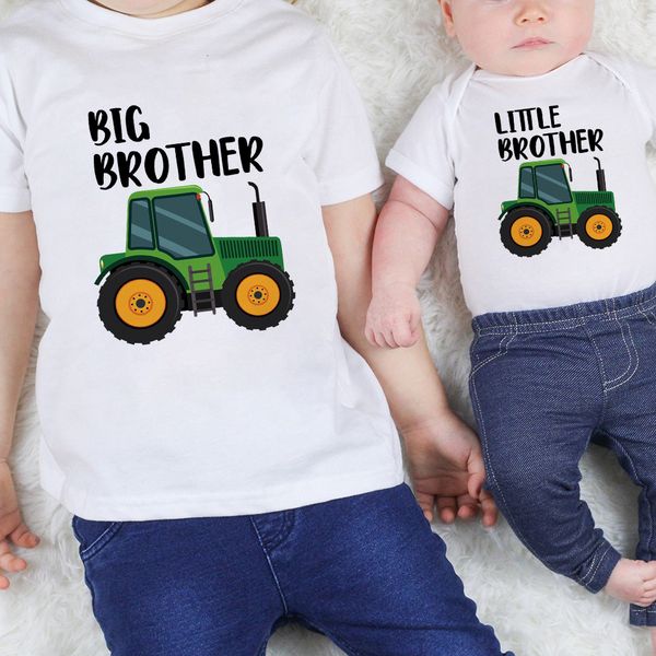 

family matching outfits big brother little kids clothes short sleeve t shirt baby bodysuits sibling tshirt and born playsuit 230518, Blue