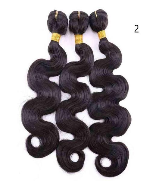 

synthetic body wave hair bundles 1624 inches curly wave hair extensions 3 piecesset pure color for black women h2204294578846