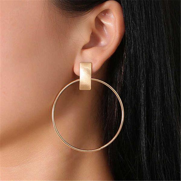 

stud modyle 2023 new fashion big hoop earrings punk vintage gold color large circle earrings for women jewelry boucles d'oreill z0517, Golden;silver