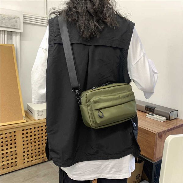 

new messenger bag travel waist bag men's chest bag backpack casual men's shoulder messenger bag nylon phone bag purse, Black