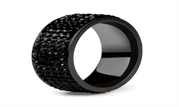

punk rock stainless steel black ring men blue red green crystal ring for women wedding ring jewelry 6 7 8 9 10 11 q072778695, Silver
