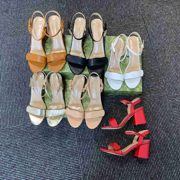 

leather mid-heel sandal 2023 famous designer design summer ladies sandals flats casual dresses elegant dresses shoe size 34-42''gg, Black