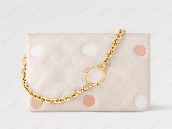 

woman crossbody bag flap handbag coussin clutch shoulder bags purses leather embossed letter multi-layer pouch sliding m82289