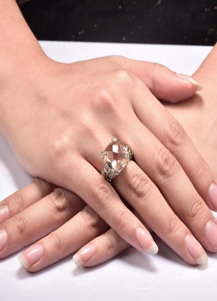 

ring house morganite 925 sterling silver high quantity ring for men and women size 6 7 8 9 10 f14413782686, Golden;silver