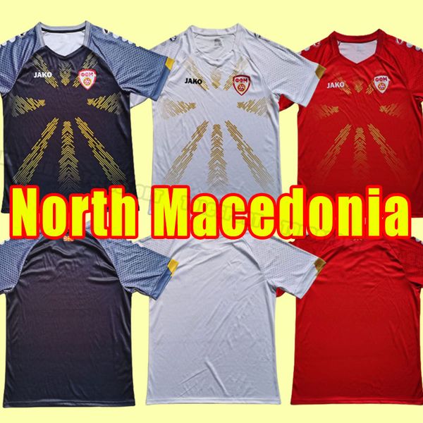 

2023 north macedonia soccer jerseys elmas alioski pandev trajkovski jahovic ristovski musliu 2023 2024 national team home away men kit footb, Black;yellow