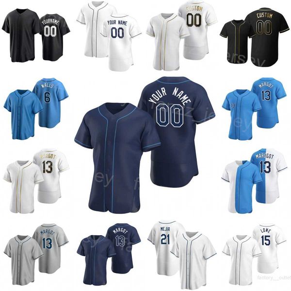 

baseball 14 christian bethancourt jerseys 6 taylor walls 21 francisco mejia 13 manuel margot 15 josh lowe 55 luke raley custom name stitched, Blue;black