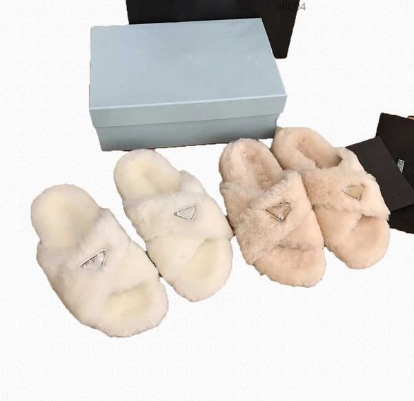 

winter women slippers wool warm fur slipper house outside show style splicing autumn womens ladies hollow sandals midsole thick bottom large, Black