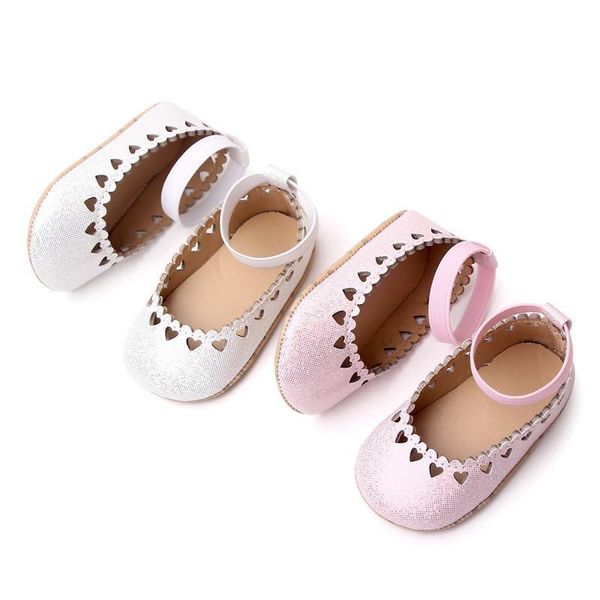 

first walkers baby shoes walking sneakers footwear children girls single leather hollow heart princess toddler f10655