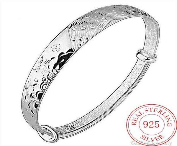 

fashion 925 sterling silver woman animal cuff bracelet peacock adjustable charm bangle girls wedding jewelry gifts3608378, Black