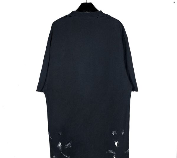 

men shirts fashion designers tshirts luxury tee lightning letter perforated short sleeve t-shirt loose casual half sleeve underlay t-shirt r, White;black