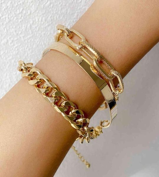 

3piece set of bohemian punk fashion bracelet retro hollow jewelry5223662, Black