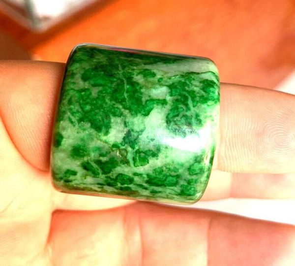 

exquisite chinese jade green jade handmade spanner thumb ring 12131704008, Golden;silver