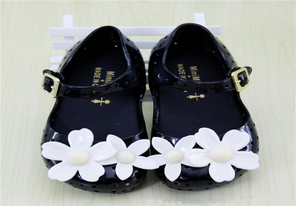 

summer baby shoes kids girl sandals sweet flower flat plastic sandals children shoes jelly shoes soft jelly sandal4069765, Black;red