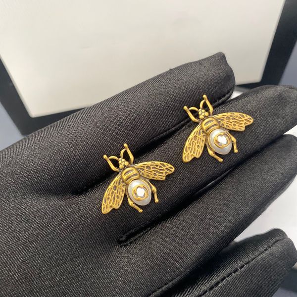 

designer stud earrings brass material 18k gold needles anti-allergic pearlbee luxury brand earring ladies weddings parties gifts exquisite j, Golden;silver