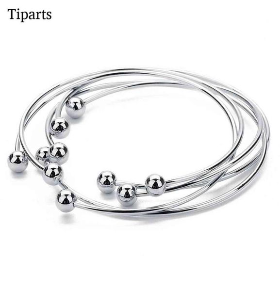 

5pcslot adjustable bangle bracelets blank silver color open charm wire base bead man woman jewelry making5205405, Black