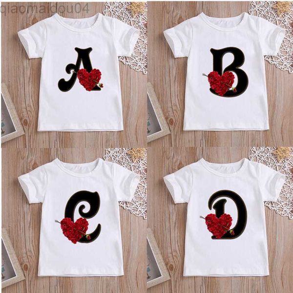 

t-shirts boys girls name letters a-z t-shirts kids print t shirt for boys children summer short sleeve t-shirt casual clothing aa230518, Blue