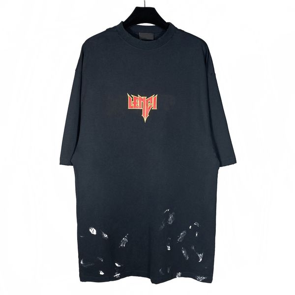 

mens designers tshirts fashion style luxury shorts classic rock metal cracks print burnt out t-shirt os version high street fashion couple, White;black