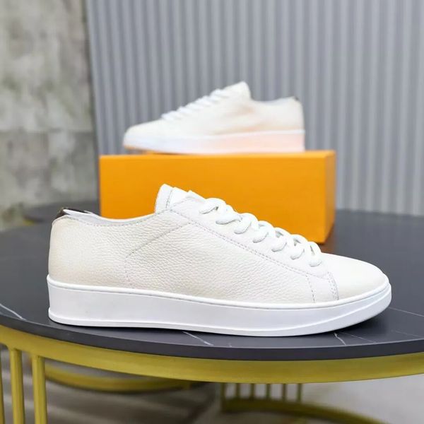 

luxury footwear resort men shoes white black grained calf leather sneaker rubber platform sole men wholesale skateboard walking eu38-46