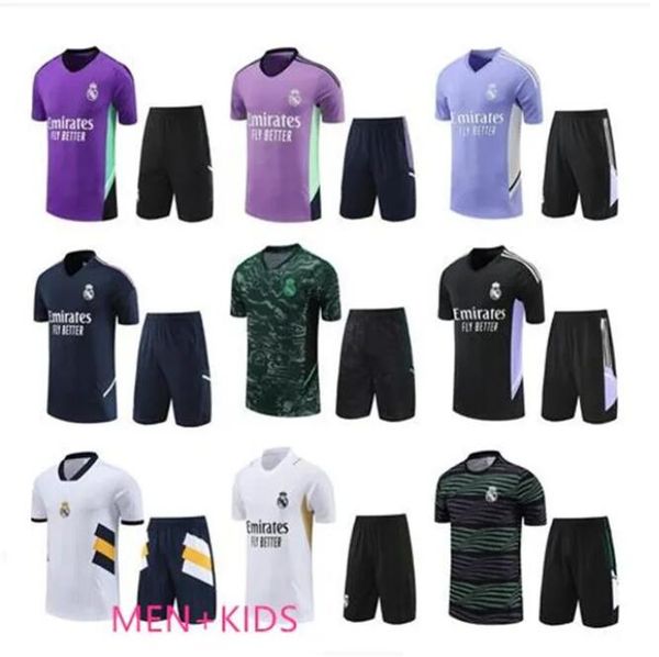 

real madrids vest half short sleeve soccer jerseys 23 24 football tracksuit training suit men chandal futbol hazard jogging survetement swea, Black
