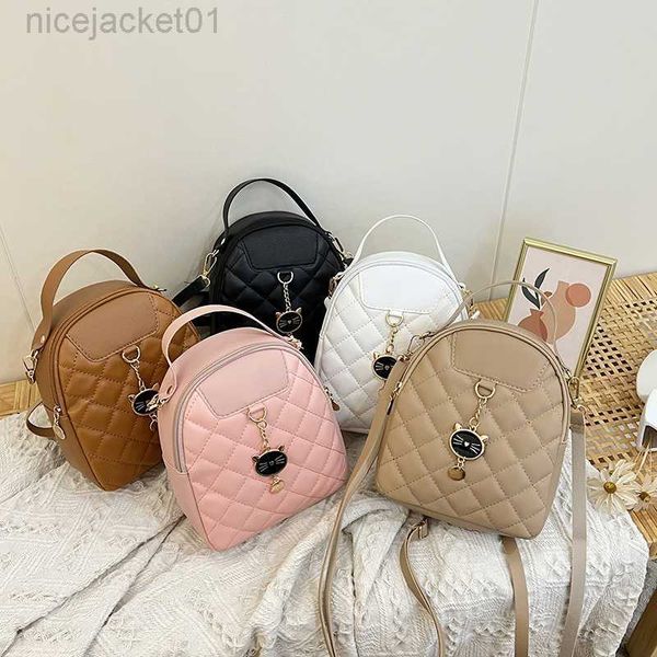 

guangzhou women's bag backpack fashion and leisure 2023 new embroidered lingge ins versatile small backpack