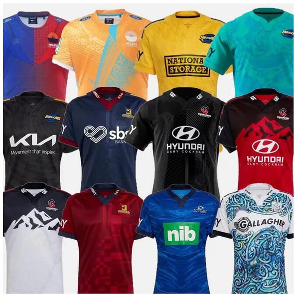

2023 2024 super rugby jerseys hurricanes highlanders blues crusaders rugby shirt 22 23 24 mens moana jersey home game away size s-5xl, Black;gray