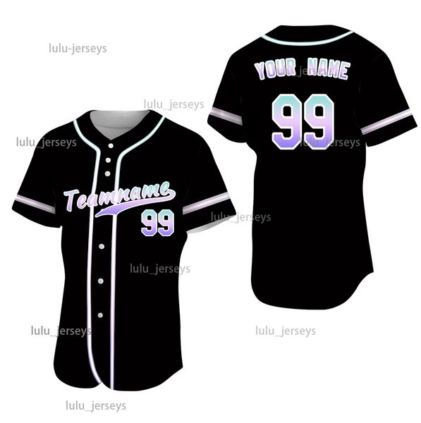

custom baseball jerseys fashion cool gradient color stitched printed customized baseball shirts sports uniform, Blue;black