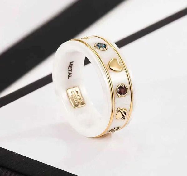 

couple rings luxury brand ring ceramic exquisite star earth pattern fashion lovers s matching gift box5353669, Silver