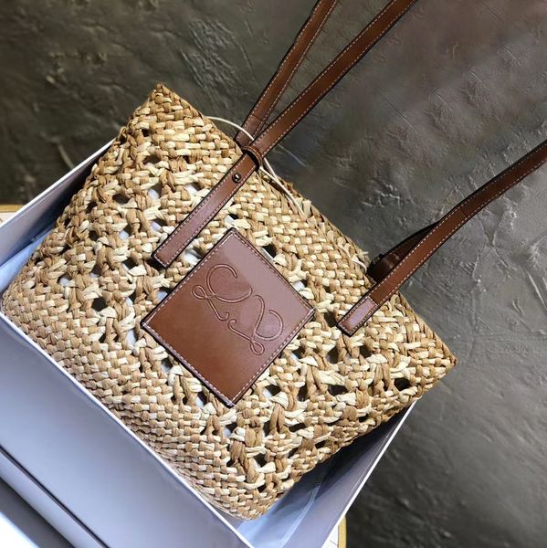 

a5 tote raffias basket summer beach bags womens straw anagram shoulder bag fold shopper handbag men luxury designer bucket weekend weave tra