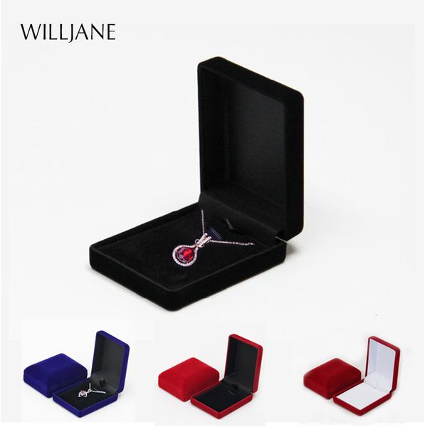 

jewelry stand bride necklace pendant box wholesale quality velvet wedding gift case trinket display holder large earrings storage 230517, Black