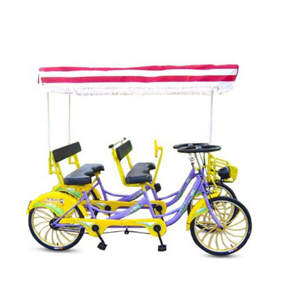 

2pcs/lot double row pedal 4 seater road tandem bicycle for sightseeing touring surrey bike