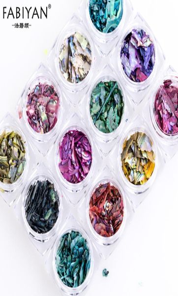 

12 color nail art decoration irregular shell paper flake slice sequins fragment 12 box beautiful import abalone shell piece 3d6292640, Silver;gold