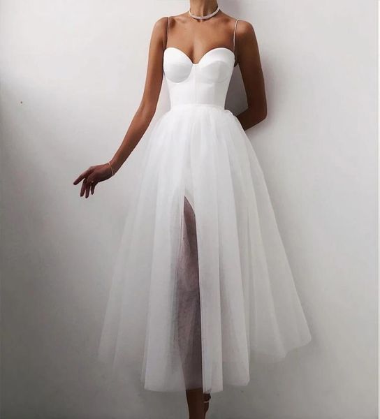 

a line dusty pink short prom dresses spaghetti straps satin and tulle tea length party evening gowns4855435, Black