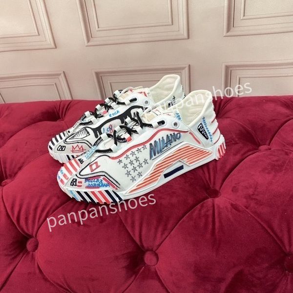 

new casual shoes women designer leather lace-up sneakers fashion lady flat running letters shoes sneaker, Black