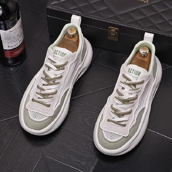 

summer air cushion shoes men's breathable mesh shoes thick sole leisure running 2023 sports light weight sneakers d2h48, Black