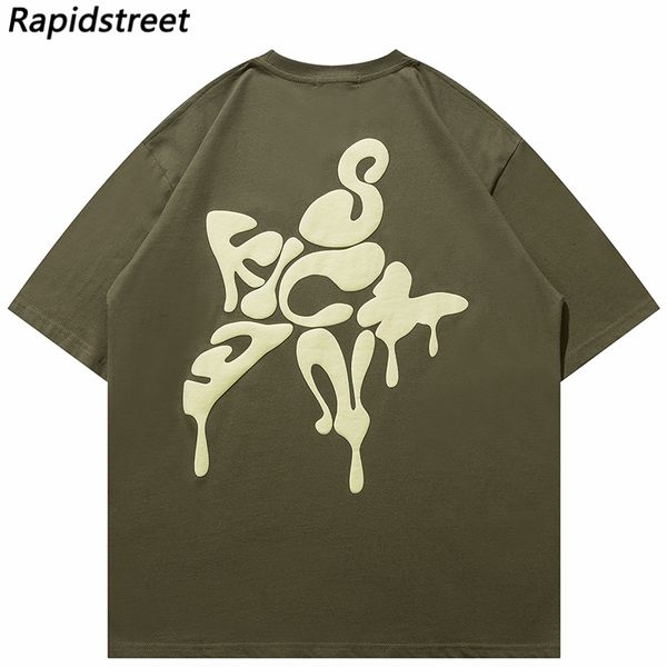 

mens tshirts harajuku t shirt streetwear hip hop letter star print short sleeve tshirt fashion casual cotton loose tee summer 230518, White;black