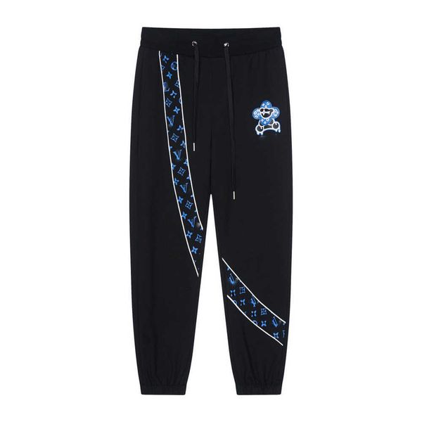 

mens track pants designer woman fashion travel fitness streetwear trousers stripe printing men cartoon sweatpants leisure pantalon, Black