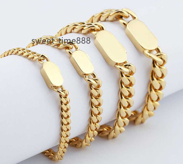 

selling men's necklace chain hip hop solid stainless steel 18k gold plated miami cuban link chain fashion jewelry, Silver